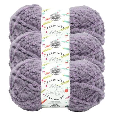 (3 Pack) Lion Brand Yarn 161-144AE Feels Like Sherpa Yarn, Lavender Mist - Image 1 of 4