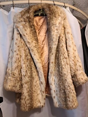 Abrigo Tissavel Hecho en Francia Marrón/Crema Imitación Piel Talla 14 Para Mujer’s Foto 1 de 4