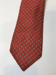 Vintage Herren Krawatte von Van Driver rot & weiß kleines Paisley geometrisches Muster - Bild 1 von 4