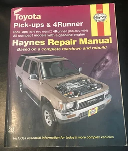 Camionetas Toyota manuales de reparación Haynes 92075 y reconstrucción de servicio 4 corredores 1979-1995 - Imagen 1 de 2