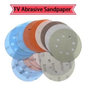 125mm Wet&Dry Sanding Discs 5" 8 Holes Sandpaper Pads Hook & Loop Grit 600-5000# - Picture 1 of 15