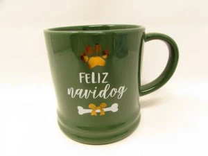 Tazza soglia Feliz Navidog verde b256 - Foto 1 di 3