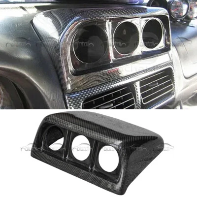 Carbon Fiber For Subaru Impreza GC8 Style 1997-2000 Triple Dashboard Gauge Pod - Image 1 of 4