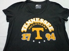 Women's Russell Black Tennessee Volunteers  V-Neck T-Shirt  Medium (8-10)