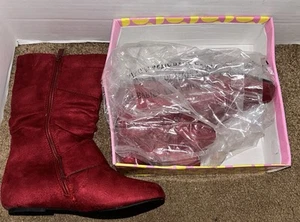 Lucky Top Youth Girls Slouch Zipper Boots Red US Kid's Size 4 - Picture 1 of 7
