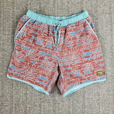 LL Bean All-Adventure Hybrid Swim Shorts Men's L Jersey Lined Tropical Leaves - Image 1 of 4