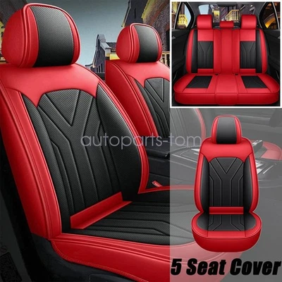 For Audi S3 S4 S5 S6 S7 S8 PU Leather Car Seat Covers 5-Seat Full Set Protector - Image 1 of 4