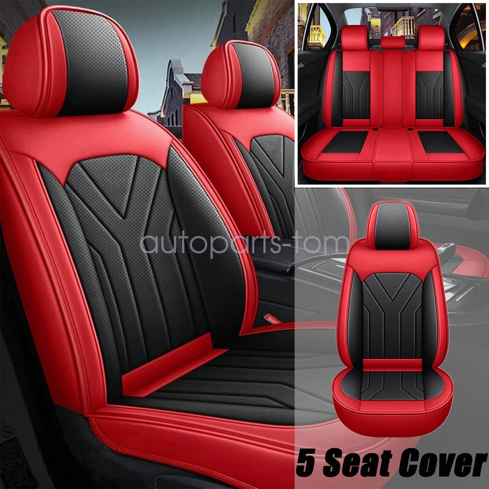 For Audi S3 S4 S5 S6 S7 S8 PU Leather Car Seat Covers 5-Seat Full Set Protector - Изображение 1 из 4