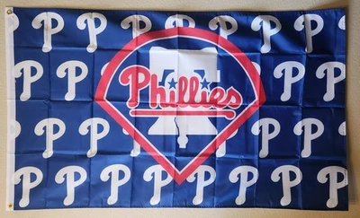 Philadelphia Phillies Multi logo MLB Baseball Flag 3x5 Ft W/ Grommets  - Image 1 of 3