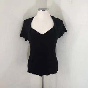 Top de punto trenzado acanalado negro Grace para mujer talla XL - Imagen 1 de 4