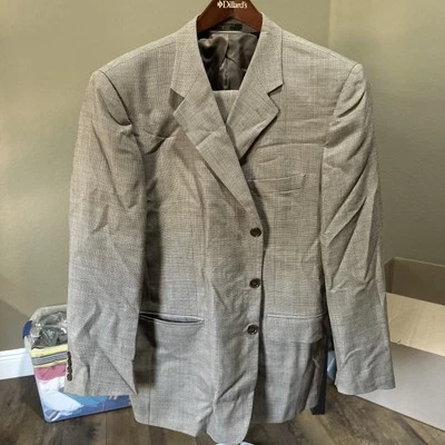 Vtg 90s John Clarendon 44S Green Micro Check Mens Sport Jacket Pants Suit - Image 1 of 4