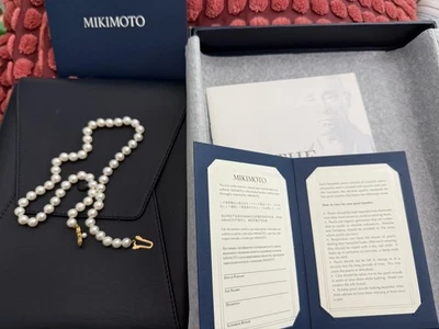 MIKIMOTO 17” NECKLACE 18k WITH BOX AND CERTIFICATE  - Image 1 of 4