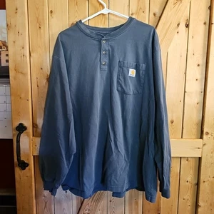 Carhartt Herren Langarm Loose Fit Pull Over Rundhals Hemd mit Tasche Grau XL - Bild 1 von 11