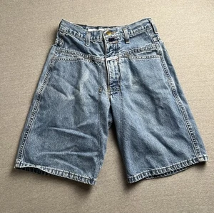 Marithe Francois Girbaud Jean Shorts Youth Boys 14 Blue Denim Jorts Grunge Baggy - Picture 1 of 8