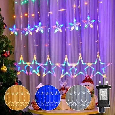 LED Funkelnde Lichterkette Lichtervorhang Fenster Weihnachten Party Hochzeit Xmas - Bild 1 von 4