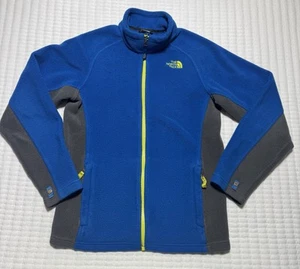 The North Face Jacket Youth Blue & Yellow Fleece Full Zip Boys YL (14/16) - Picture 1 of 10