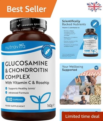 Glucosamine & Chondroitin 180 Capsules with Vitamin C, Turmeric & Ginger Support - Image 1 of 4