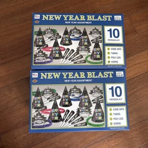 New Years Eve Day Party Supplies Decorations Kit Birthday Hat Lot X2 Tiara Horn - Picture 1 of 4
