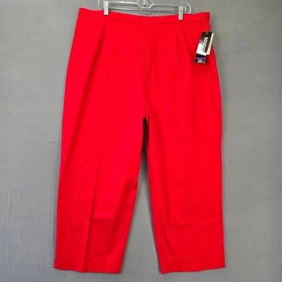 Pantalones Cortos Briggs Rojo NUEVOS $36 Elastizados Cómodos Cintura Chinos Para Mujer Talla Grande 22W Foto 1 de 4