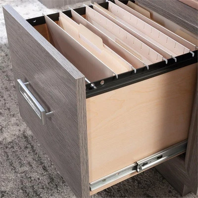 Sauder Hayes Garden Engineered Wood L-Desk in Ashen Oak Finish - Image 1 of 4