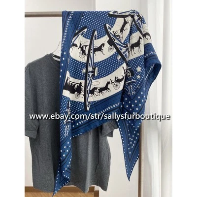 Sallys Cashmere & Silk Wrap Scarf Carriage Dots Print Triangle Shawl 190 * 80cm - Image 1 of 4