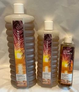 Avon Sun Kissed Sunsets Bubble Bath 1000ml & 500ml, Shower Gel 250ml our & ylang - Picture 1 of 6