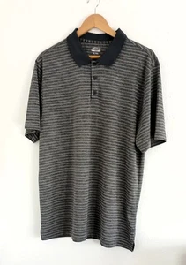 BCG Polo Golf Uomo Vestibilità Standard Blu Grigio Righe Manica Corta Taglia XL - Foto 1 di 6