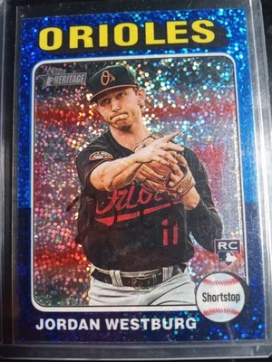 2024 Topps Heritage Jordan Westburg Blue Sparkle Chrome Refractor (RC) Ssp - Image 1 of 2