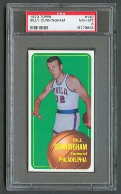 1970 Topps Basketball BILLY CUNNINGHAM #140 PSA 8 NM-MT Philadelphia 76ers - Image 1 of 2