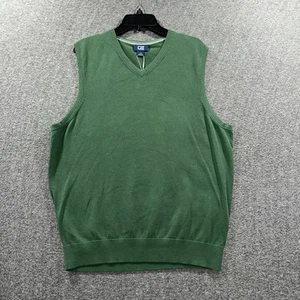 Men’s L Cutter & Buck Golf Green Sweater V Neck Vest Masters Green - Picture 1 of 8