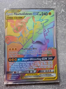 Pikachu & Zekrom GX TAG TEAM 184/181 RAINBOW De Pokemon Karte - Bild 1 von 4