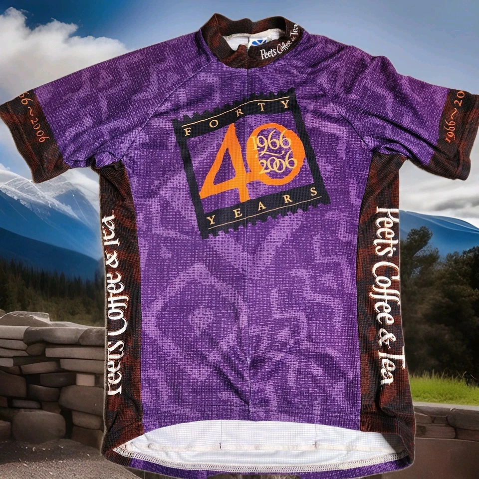 VTG Peet’s Coffee Cycling Jersey Men’s Large Voler Made in USA Anniversary - Image 1 of 4