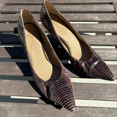 Jessica Simpson Waldorf Marrón Estampado Serpiente Cuero Zapatos de salón Talla 9B / EU 39 Foto 1 de 4