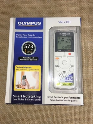 Excellent Olympus VN-7100 Digital Voice Recorder, 1GB 573 hours Recording - Image 1 of 4