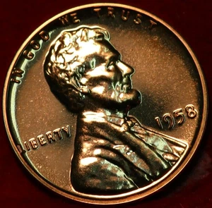 Uncirculated Red Proof 1958 Philadelphia Mint Copper Lincoln Wheat Cent - Picture 1 of 2