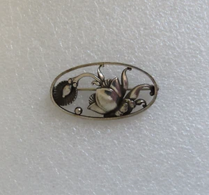 Georg Jensen Vintage Sterling Silver Denmark # 274 Floral Pin Brooch - Picture 1 of 5