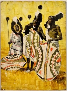 Listed Pulp Artist James Alfred Meese (1917-1971) Mixed Media Ethnic Painting - Picture 1 of 7