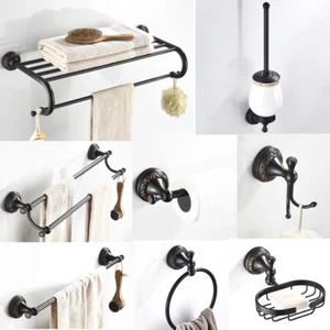 Oil Rubbed Bronze Carved Bathroom Accessories Bathroom Hardware Set Towel Bar - Picture 1 of 42