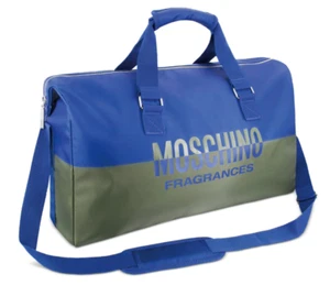 Moschino blue olive green duffle travel bag overnight weekender carry on Large - Picture 1 of 10
