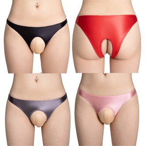 Unisex Mens Womens Briefs Open Crotch Underwear Nightwear Clubwear Sexy Thong - Picture 1 of 55