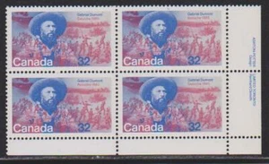 1985 Canada SC# 1049 LR - Gabriel Dumont - Plate Block M-NH Lot# 1760 - Picture 1 of 1