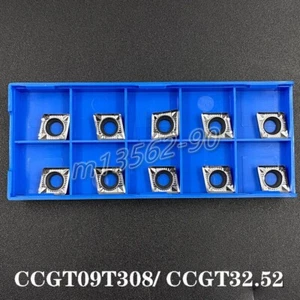 10PCS CCGT09T308-AK N01 CCGT 32.52-AK N01 Carbide Turning Insert for Aluminum - Picture 1 of 5