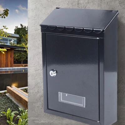 Modern Outdoor Waterproof Extra Large Drop Box Wall Mounted Mailbox with 2 keys - Image 1 of 4