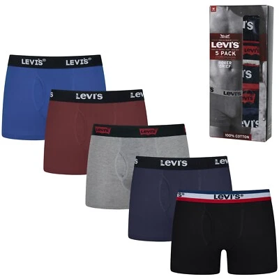 New Mens Levi's Boxer Briefs 5 Pack Underwear Elasticated Underpants Shorts - Image 1 of 4