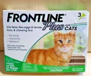 FRONTLINE Plus Flea & Tick Treatment for Cats and Kittens - 3 Dose EPA approved