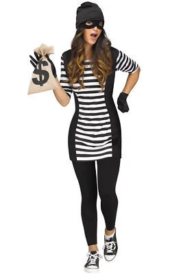 Brand New Burglar Babe Robber Prisoner Adult Costume - Image 1 of 2
