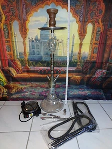 Chrom Wasserpfeife, Shisha, Schlauch, Zange, Molassefänger, 70cm groß, Gladiator - Bild 1 von 6