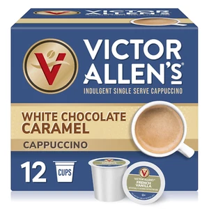 Victor Allen'S Caffè Cioccolato Bianco Miscela Cappuccino Aromatizzato Caramello, 12 Pezzi - Foto 1 di 12
