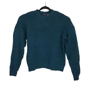 Vintage Old Glory Pullover Maglione Maglia Uomo Medio Verde Teal Texture Oversize - Foto 1 di 6