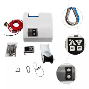 Electric Windlass Anchor Saltwater Boat Winch Marine w/ Wireless Remote 45 LBS - Foto 1 di 8